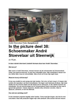 In de picture-Schoenmaker Andr&#233; Stoevelaar uit Steenwijk 1